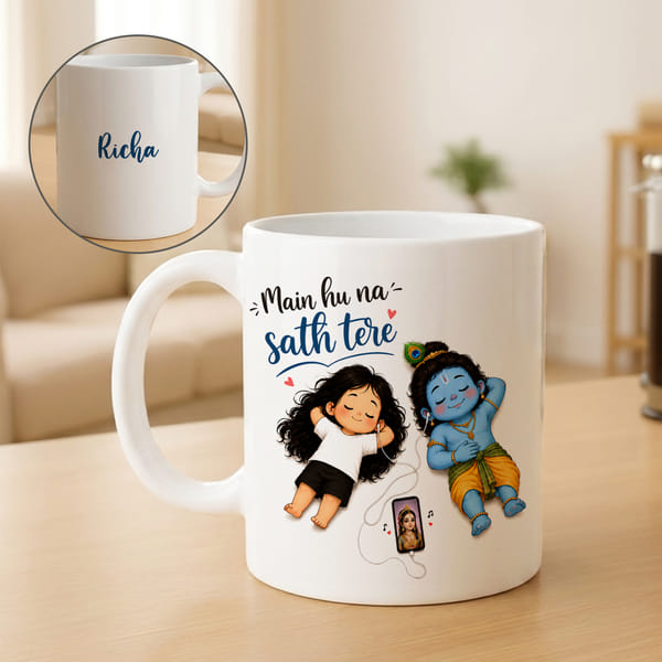 Main Hu Na Sath Tere Krishna Personalized Mug