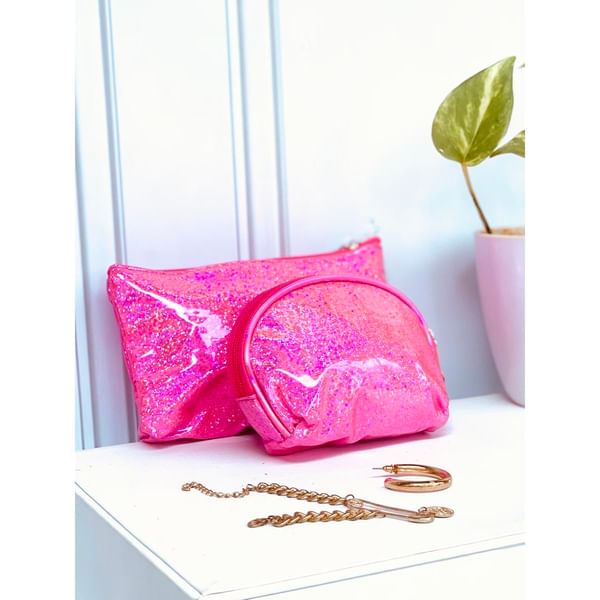 Makeup Pouch - Glitter And Shimmer - Set Of 2