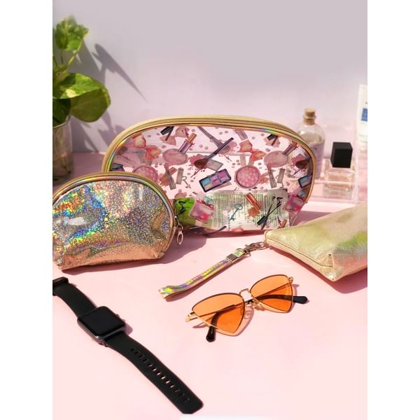 Makeup Pouch - Transparent - Set Of 3