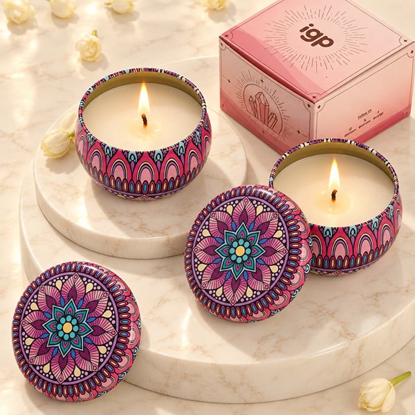 Mandala Tin Candle - Set of 2