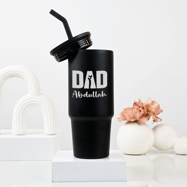 Matte Black Personalized Dad Tumbler