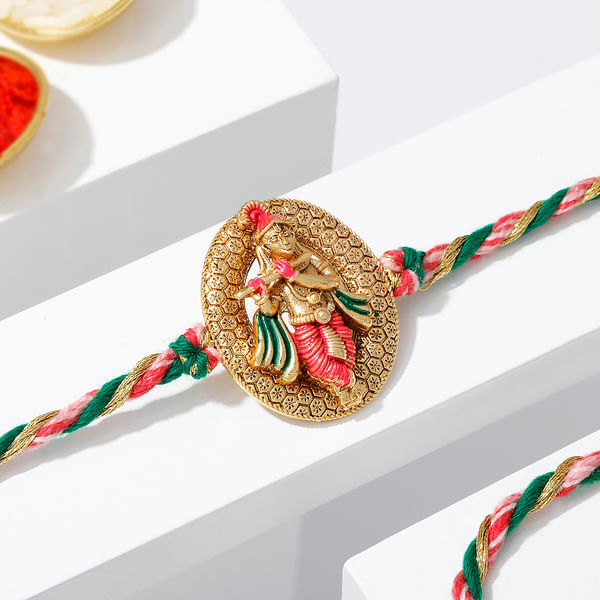 Meenakari Lord Krishna Rakhi
