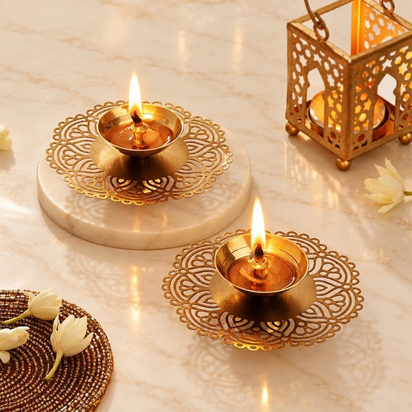 Metal Diya - Set of 2
