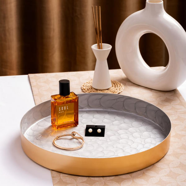 Metal Tray - Round - Shell White - Single Piece