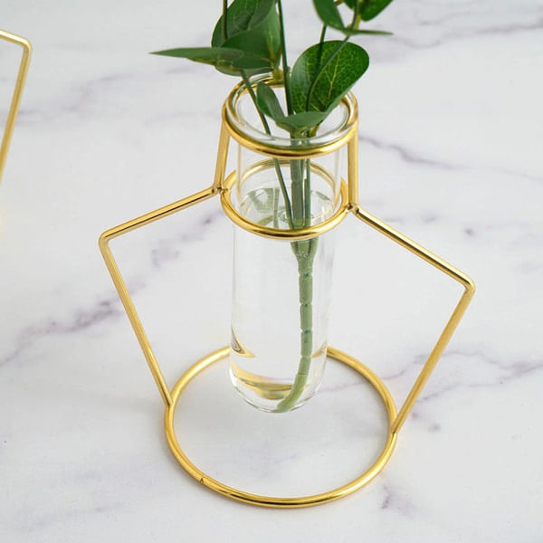 Metal Vase - Pentagon - Test Tube - Single Piece