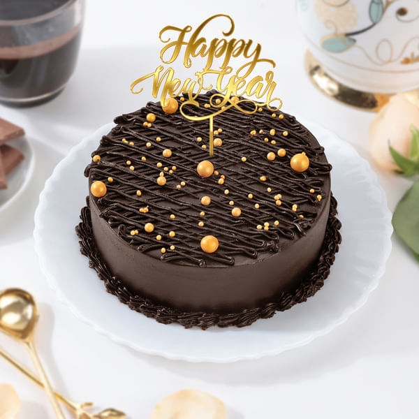 Midnight Truffle New Year Cake