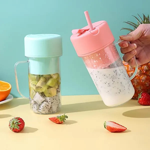 Mini Electric Juicer With Straw - Assorted - Single Piece