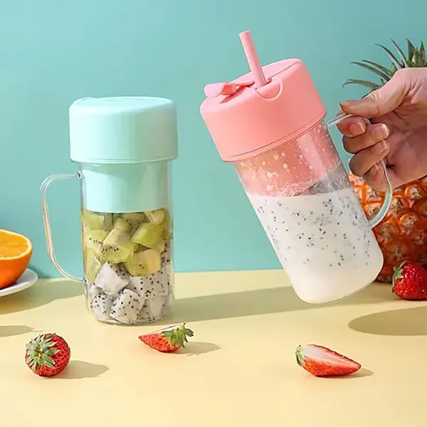 Mini Electric Juicer With Straw - Assorted - Single Piece