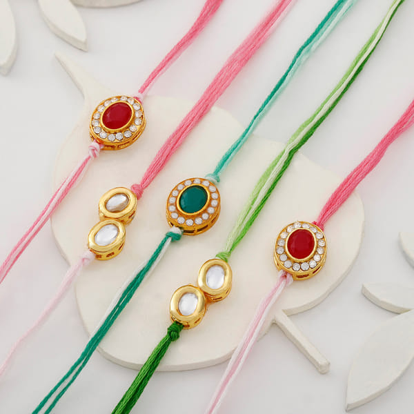 Minimalist Stone Rakhi Set Of 5
