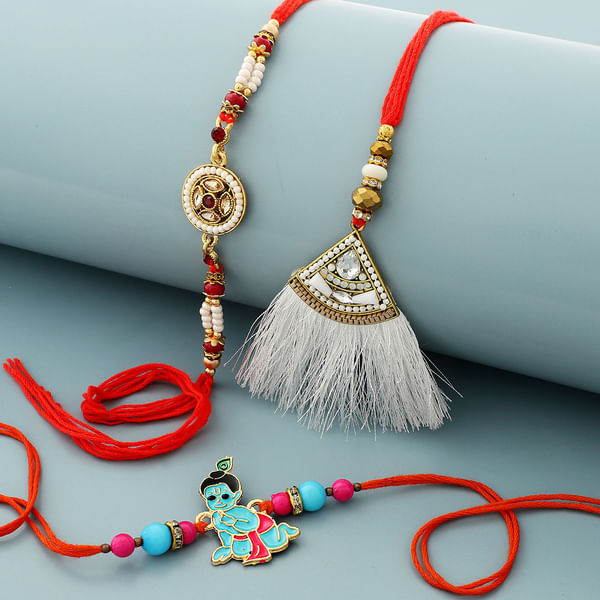 Modern Bhaiya Bhabhi And Kanha Rakhi (Set of 3)