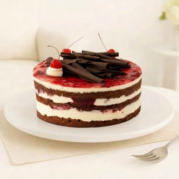 Moist Chocolate Cake with Sour Cherry Glaze