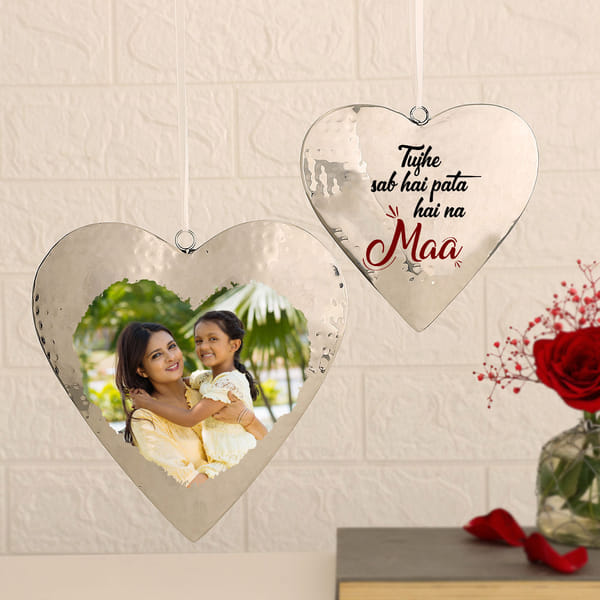 Mom Knows All Personalized Metal Hearts (Set of 2)