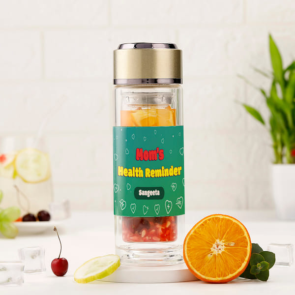 Mom's Personalized Refreshing Reminder - Glass Bottle With Infuser