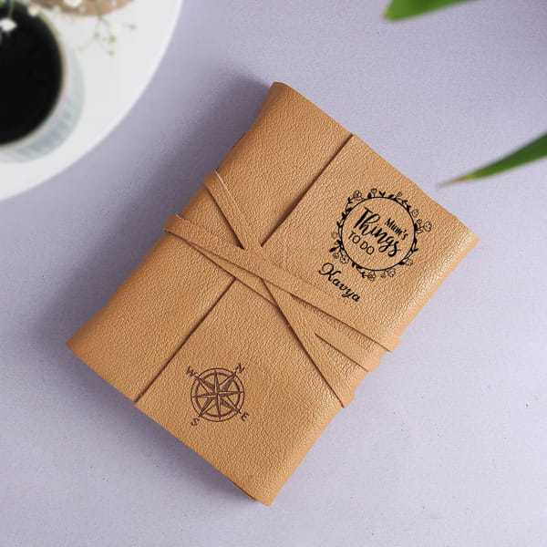 Mom's Things To Do Personalized Leather Diary