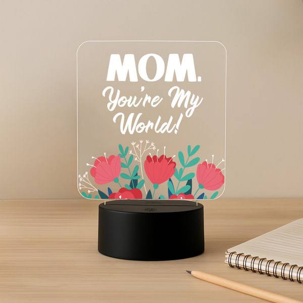 Mom You're my World LED Lamp