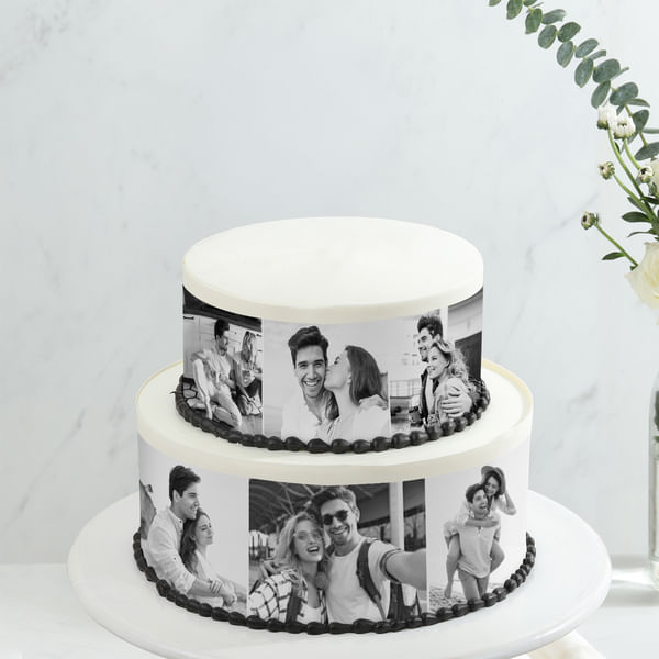 Monochrome Delight Personalized Photo Cake (2 Kg)