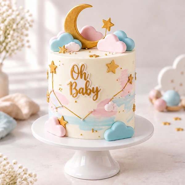 Moon Baby Shower Cake 2 Kg