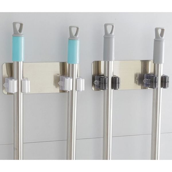 Mop And Broom Holder - 2 Slots - SIngle Piece