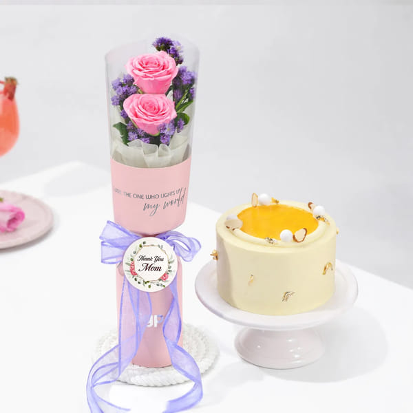 Mother's Day Blooming Love Bouquet & Mango Bento Cake