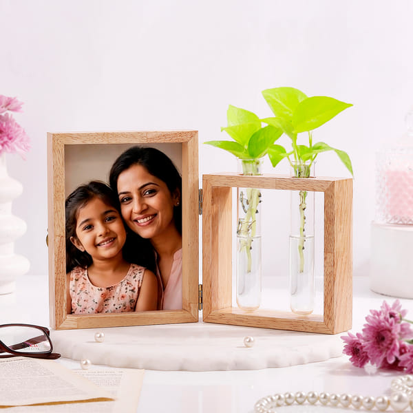 Mother's Day Personalized Photo Frame with Test Tube Planter