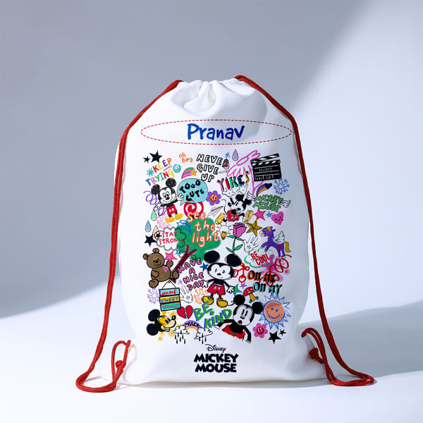 Motivational Mickey - Drawstring Bag - Personalized
