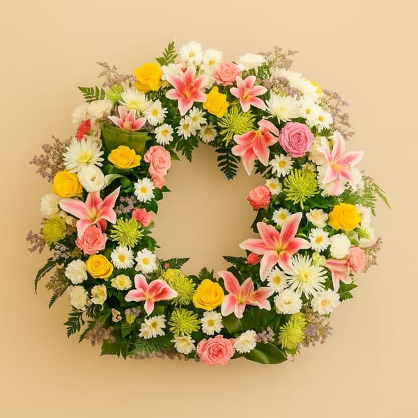 Multicolored Funeral Wreath