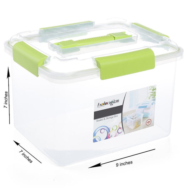 Multipurpose Storage Box - Transparent - Green - Single Piece