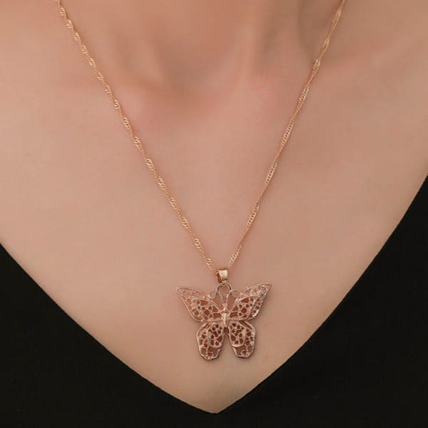 Necklace - Butterfly Locket - Gold - Single Piece - Juju Joy