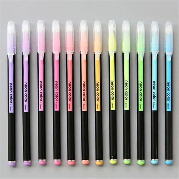 Neon Pastel Gel Pens - Set Of 12