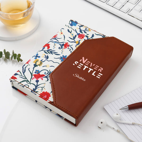 Never Settle Personalized Leather Diary
