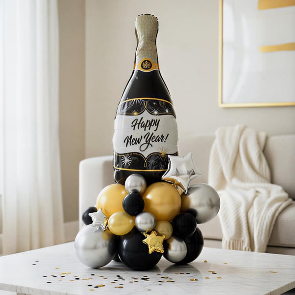 New Year Champagne Balloon Bouquet