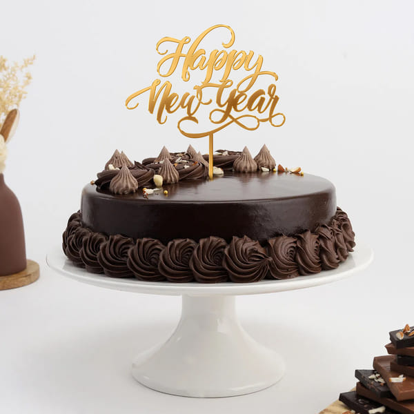 New Year Delight Midnight Truffle Cake