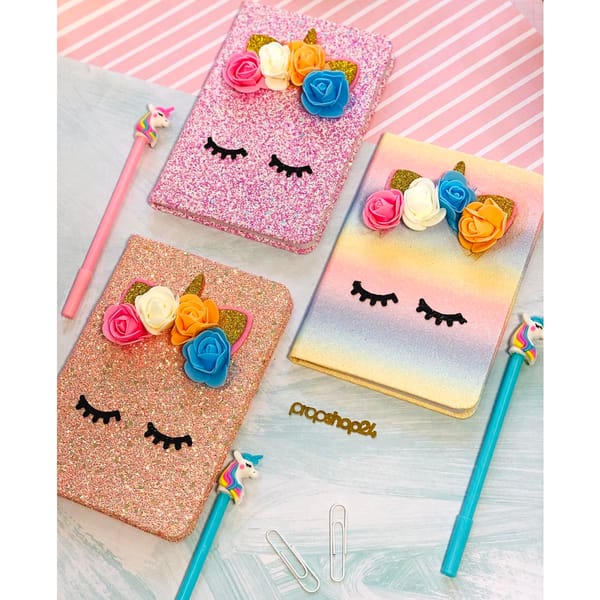 Notebook And Pen Set - Unicorn - Sparkle