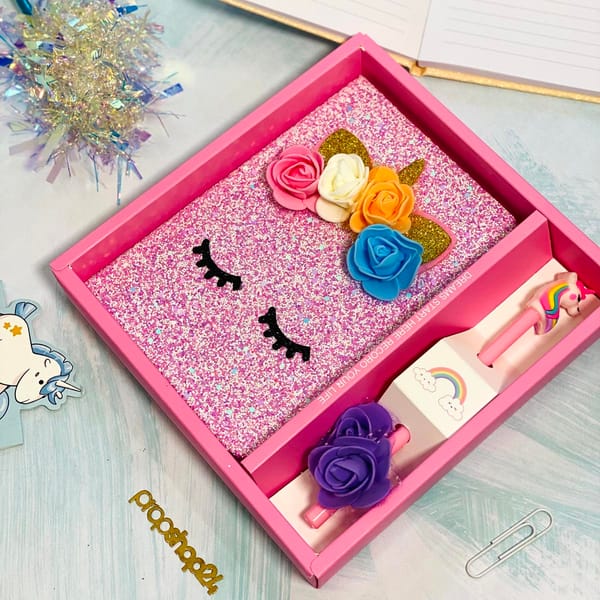 Notebook And Pen Set - Unicorn - Sparkle