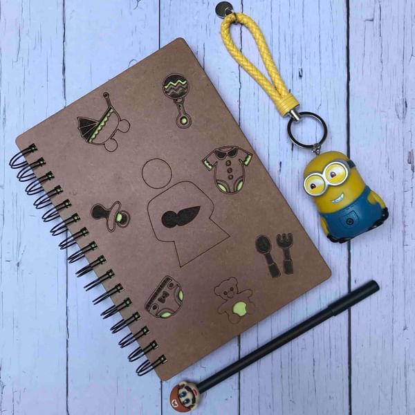 Notebook - Wooden Diary - Pregnancy Diary