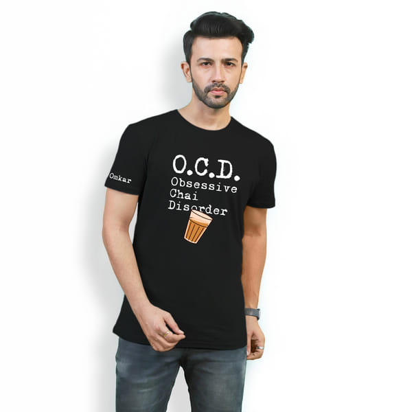 Obsessive Chai Disorder Personalized Men's T-shirt - Black
