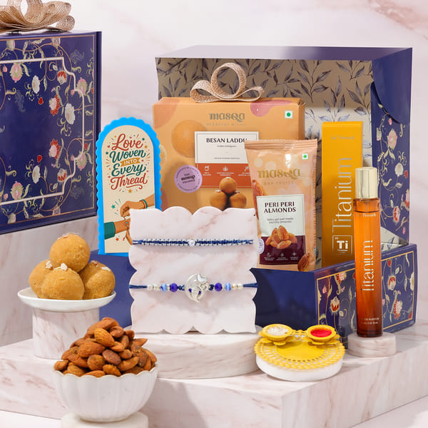 Om Blessings Rakhi Hamper with Gourmet Delights