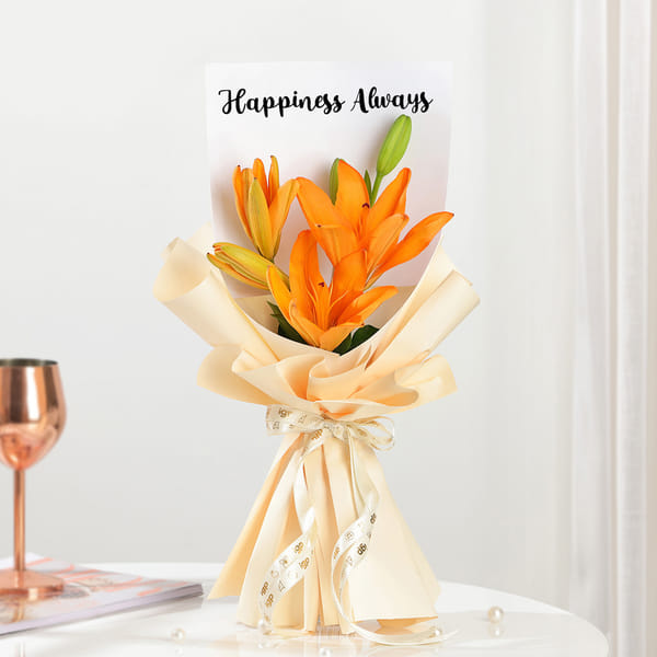 Orange Lily Happiness Bouquet
