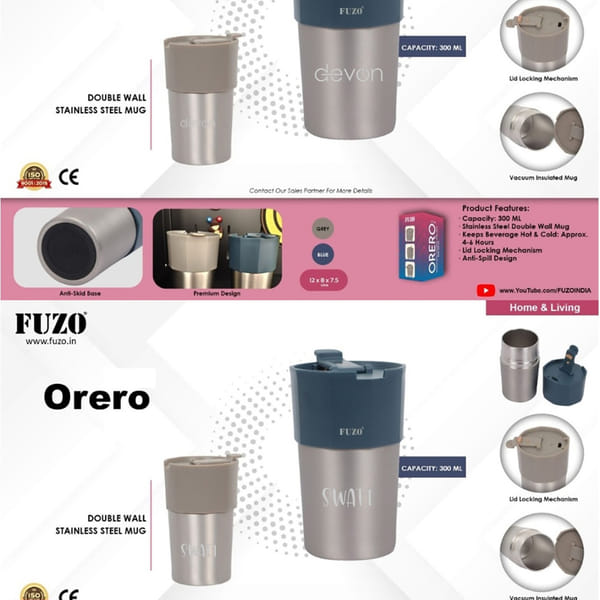 Orero Double Wall Stainless Steel Mug