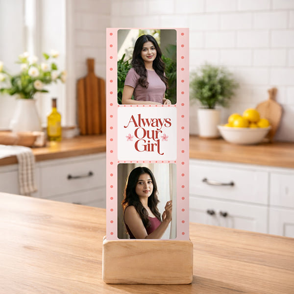 Our Girl Personalized Photo Wooden Stand