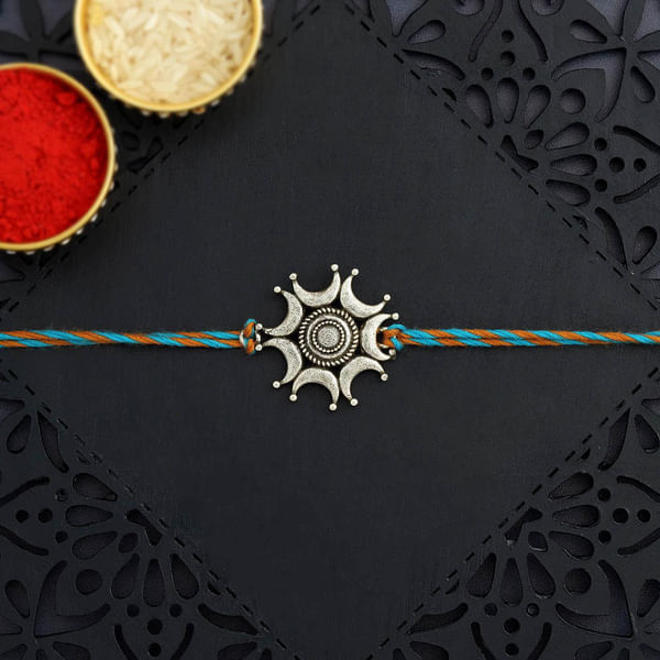 Over The Moon Oxidised Metal Rakhi