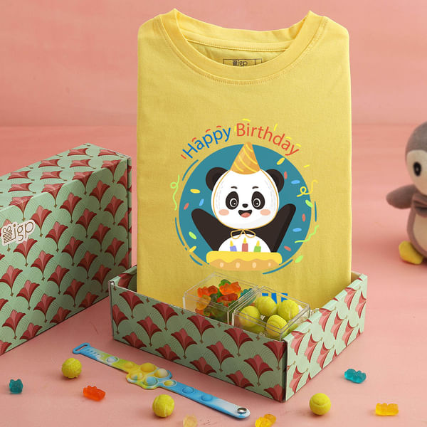 Panda Bear Personalized Birthday Hamper - Yellow