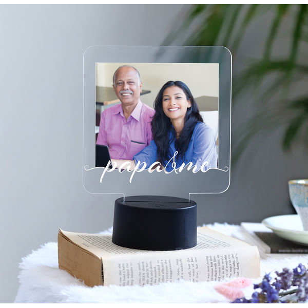 Papa And Me Personalized LED Lamp