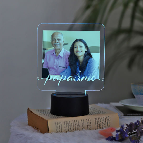 Papa And Me Personalized LED Lamp