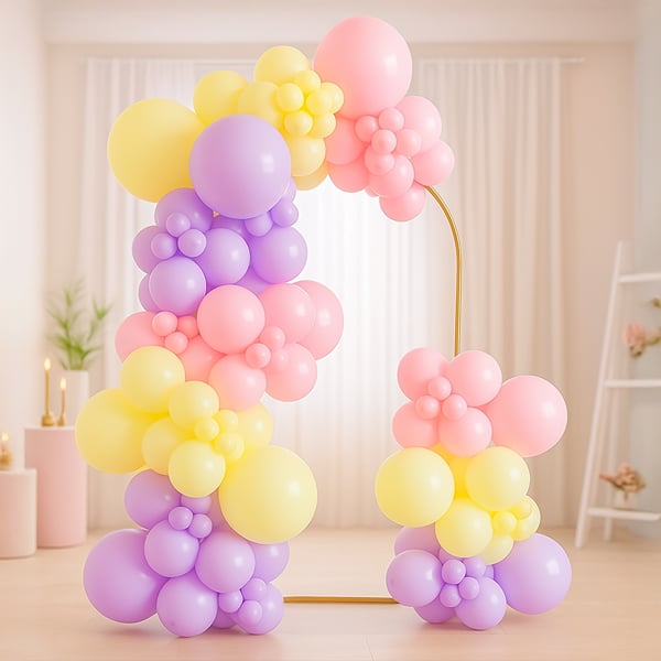 Pastel Bloom Balloon Arch décor