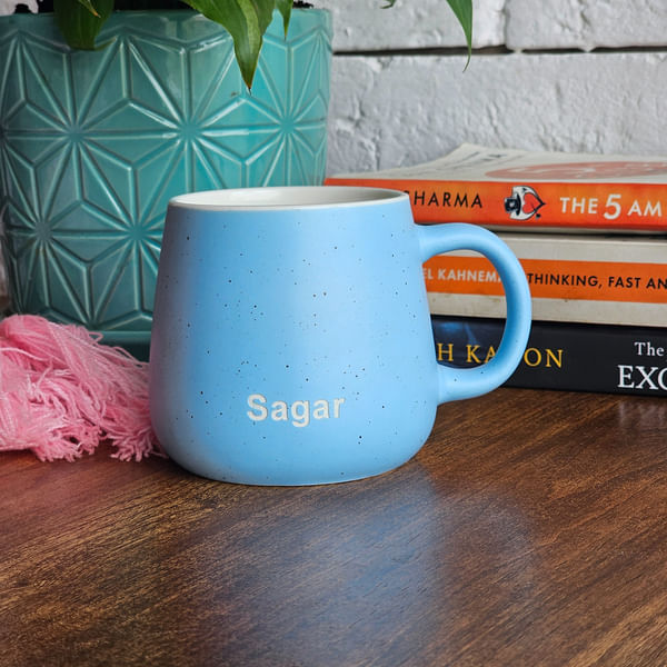 Pastel Blue Personalized Ceramic Mug For Dad