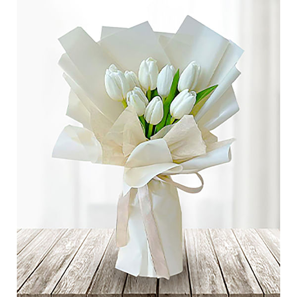 Peaceful White Tulip Bouquet