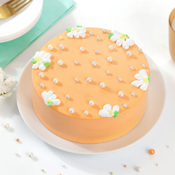 Peach Cream Vanilla Cake