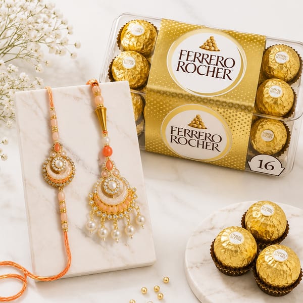 Peach Elegance Rakhi Hamper