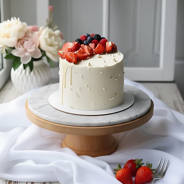 Pearl-Kissed Berry Delight Cake (500 Gm)